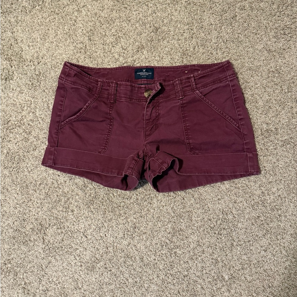 American Eagle Outfitters Burgundy Jean Shorts